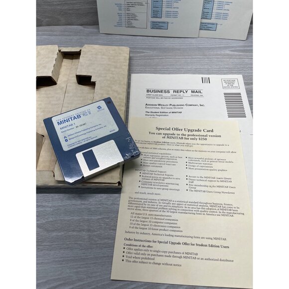 Minitab 8 Student Edition Macintosh Statistical Software Vtg 3.5" Floppy Disk - Picture 5 of 7